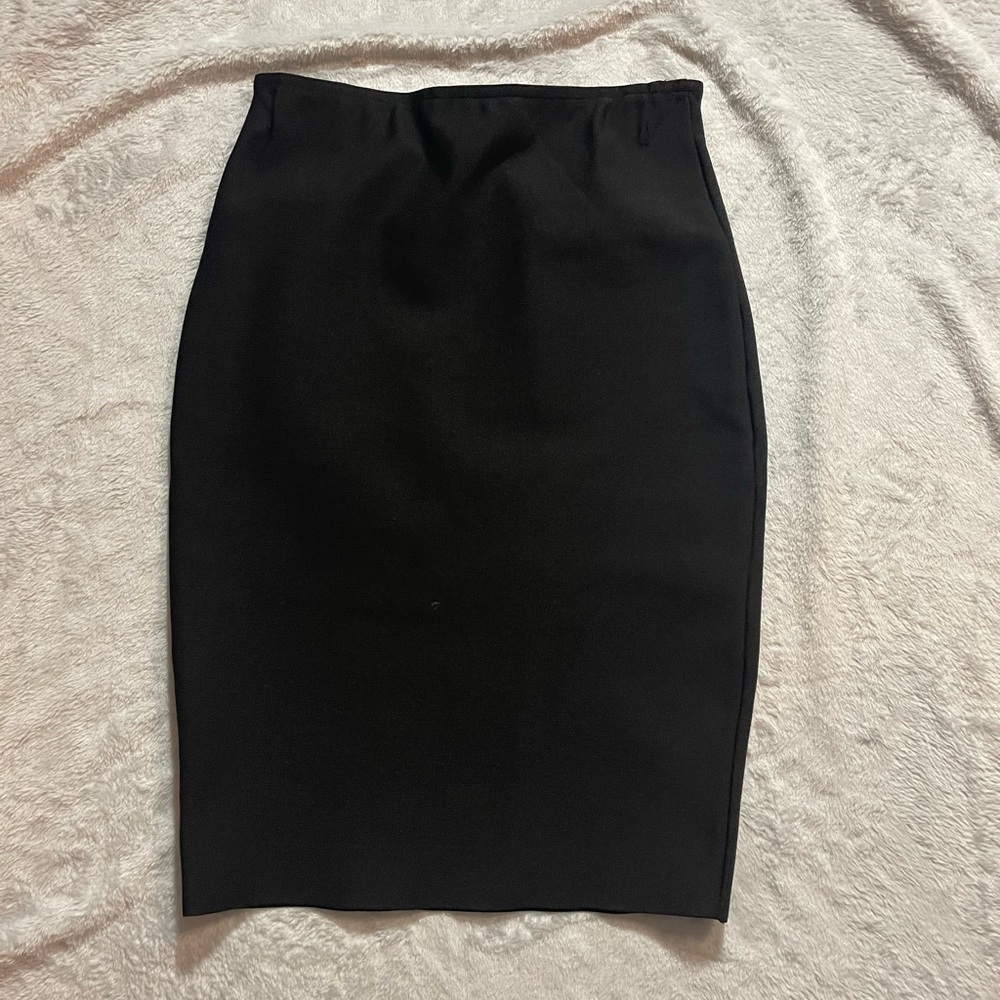 Structured Black Pencil Skirt